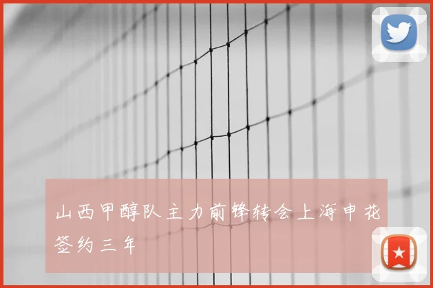 山西甲醇队主力前锋转会上海申花签约三年